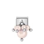 Silvershine Swarovski Pastel Pink Pearl Cluster Link
