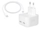 50W Usb-c+c Power Adapter With 1M Usb-c & Usb-c To Lightning Cable - White