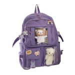 Zs - Trendy Cute - Kawaii Fashion SCHOOL BAG With Customizable Design & Dolls - Cream White