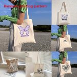 Chic Canvas Tote Bag For Women - Large Capacity Foldable & Reusable Shopping Bag With Random Print Design