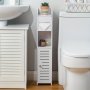 1PC Small Bathroom Storage Cabinet Toilet Paper Storage Shelf Stand Freestanding Toilet Paper Holder Beside Toilet Storage Rack For Bathtroom Bathroom Accessories Home Decor
