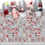 2pcs Christmas Nail Art Stickers - Santa Claus & Snowflake Designs Self-Adhesive Cartoon Decals For Festive Manicure