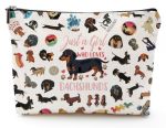 Dachshund Gifts For Women Dachshund Gifts Makeup Bag For Dog Lovers Weiner Dog Gifts For Women Cosmetic Bag With Zipper Birthday