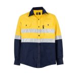 Pioneer Everest Hivispro Shirts Long Sleeve Yellow navy