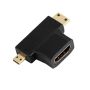 3 In 1 HDMI Female To MINI HDMI Male + Micro HDMI Male Adapter