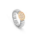 Extension Ring In Stainless Steel With Oval And Stones