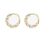 Pearl Chunky Gold Hoop Earrings For Women Trendy Sterling Silver Twisted Hoop Earrings