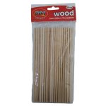 Natural Round Wooden Sticks 200 X 5MM 50PC