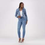 Lucia Mid Blue Denim Trucker Jacket - Mid Blue 18