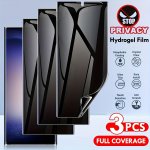 3PCS Privacy Protection Hydrogel Film For Samsung S24 S23 S22 Ultra 23 Fe Plus Fully Covered Hydrogel Film Soft Screen Protectiv