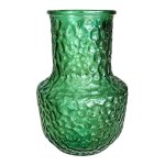 Textured Glass Vase - Emerald Green Brown - Brown