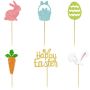 Easter Cupcake Topper Set - Bunny Carrot And Egg Party Picks - 24 Pieces