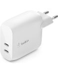 Belkin 40W Usb-c Pd Ac Charger Dual Usb-c Ports 20W Per Port Power Charging For Iphone 14 Or 13 Ipad Pro Galaxy Etc.