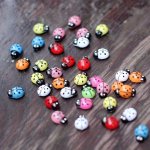 100PCS MINI Ladybug Shaped Stickers MINI Decorations Diy Fairy Garden Decoration Micro Landscape Diy Succulent Ornaments