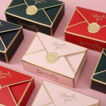 20 50 100PCS Simple Creative Gift Box Packaging Envelope Shape Wedding Gift Candy Box Favors Birthday Party Christmas Jewelry De