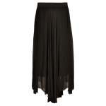 Double Layered Raw Edge Swing Skirt - Black Free