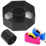 1 Set Tape Dispenser Core 1" And 3" Black Plastic Wheel Replacement For Shop Office School Tape Dispenser