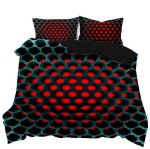 Chromacool 3D Printed Double Bed Duvet Cover Set Red