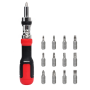 13-IN-1 Multibit Screwdriver Set With 180 Degree Pivoting - Red