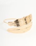Goldair Gold Double Feather Arm Cuff
