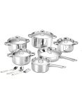 15-PIECE Stainless Steel Cookware Induction Compatible Heavy Bottom Pots And Pans Set With Utensils Mirror Finish Dishwasher Saf