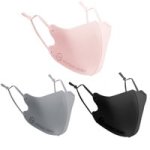 Kids Nano Silver Cooling Fibre Adjustable 3D Face Mask 3 Piece Black grey pink