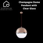Champagne Dome Pendant With Clear Glass