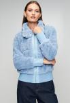 STELLAR Womens Zip Through Faux Fur Jacket In Light Blue - Light Blue 16