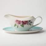 - Wavy Rose Gravy Boat With Saucer