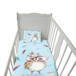 Blue Baby Owl Cot Duvet Set By Nathan Pieterse