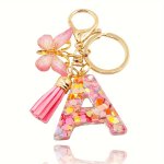 1PC Alphabet Initial Letter Keychain Cute Butterfly Acrylic Key Chain Ring Bag Backpack Charm Car Hanging Pendant Women Daily Us