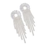 Silver Diamante Ring Drop Earrings