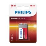 Philips - Power Alkaline 6LR61 Battery 9V 1 Pack