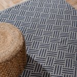 Handwoven Jacquard Rug 120 X 180CM - Herringbone - Dark Grey