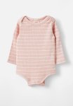 Cotton On Organic Newborn Pointelle Long Sleeve Bubbysuit - Zephyr Marle vanilla Stripe
