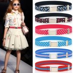Polka Dot Print Thin Belts Candy Color Cute Elastic Waistband Casual Jeans Pants Belts Skirt Girdle For Female