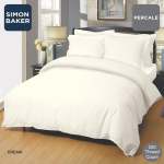Simon Baker 200 Thread Count Poly 50 COTTON 50 Percale - Cream Flat Sheet XL Various Sizes - Queen Std - 250CM X 270CM