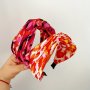 Colorful Bow-Knot Polyester Headbands - Cute Bohemian Style Printed Hairbands With Tie Design Fashionable Mix Color Hair Accessories Single Piece