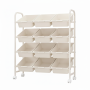 12BIN Kids Toy Storage Organizer Rolling Storage Cart With Plastic Drawers