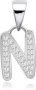 S925 Sterling Silver Alphabet Pendant With Swarovski Zirconia Letter N