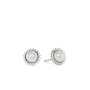 Sterling Silver Freshwater Pearl & Cubic Zirconia Daisy Stud Earrings