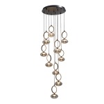 Zion LED Glass Chandelier Light Medium