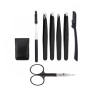 7 Piece Stainless Steel Eyebrow Grooming Set With Portable Storage Pouch