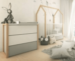 House Frame Cot & Compactum Set Stylish Nursery Bundle