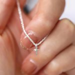 Cool Cross Pendant Necklace Cute Party Jewelry Christmas Halloween Gift New Year's Gift Valentine's Day Gift For Women Mom Famil