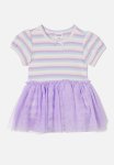 Cotton On Violet Puff Sleeve Tulle Dress - Vintage Lilac rainbow Stripe