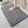 1pc Soft And Comfortable Memory Foam Bath Rug With Cobblestone Embossment - Rapid Water Absorbent And Washable - - Perfect For Shower Room And
