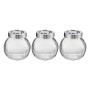 Glass Spice Jars Set Of 3 With Stainless Steel Lid W8 X D8 X H6CM