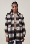 Cotton On The Boxy Shacket - Neutral Checks