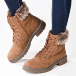 Madison Jordan Fur Collar Boot - Brown - 8